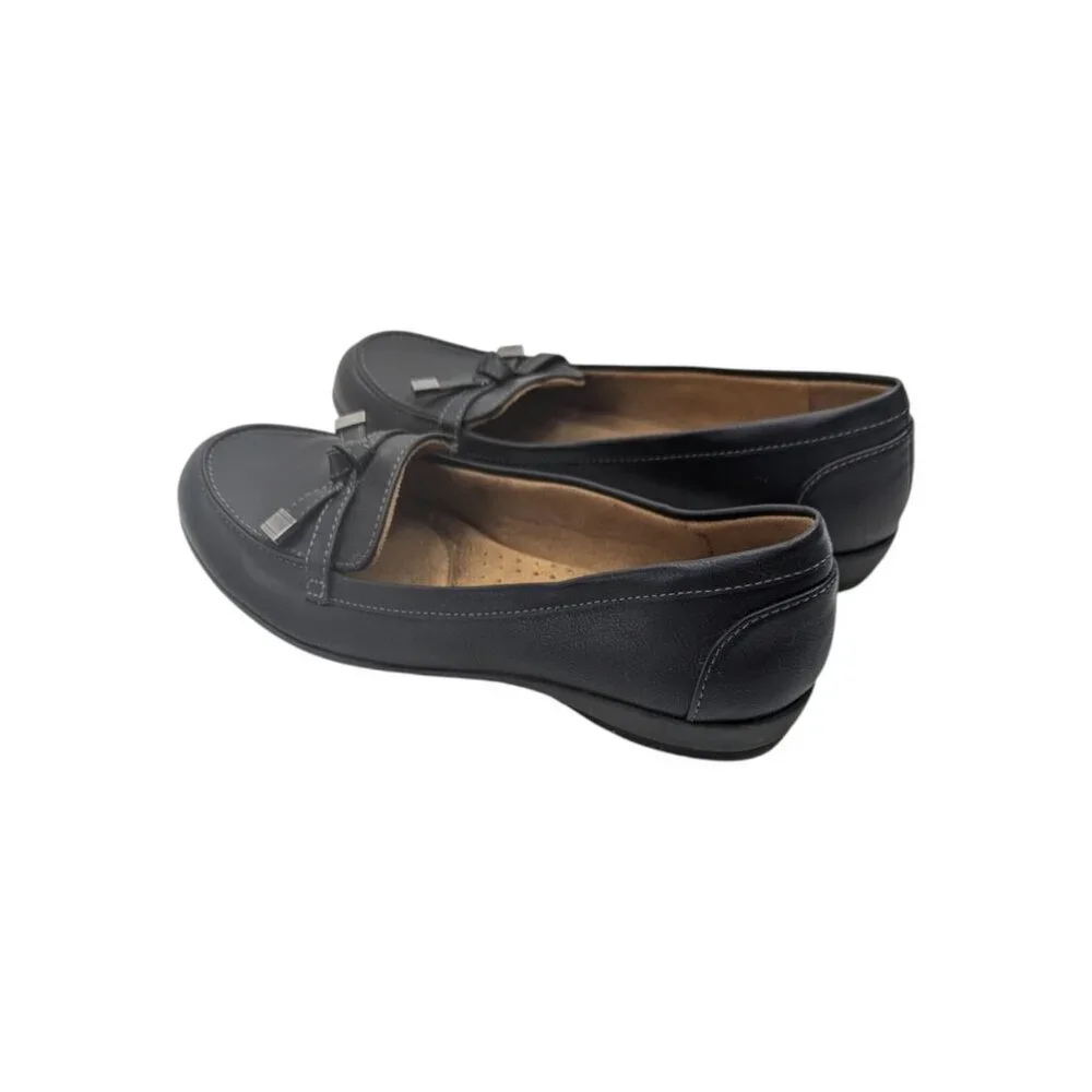 Natural Soul Black Loafers Comfort Flats Women's Size 6.5